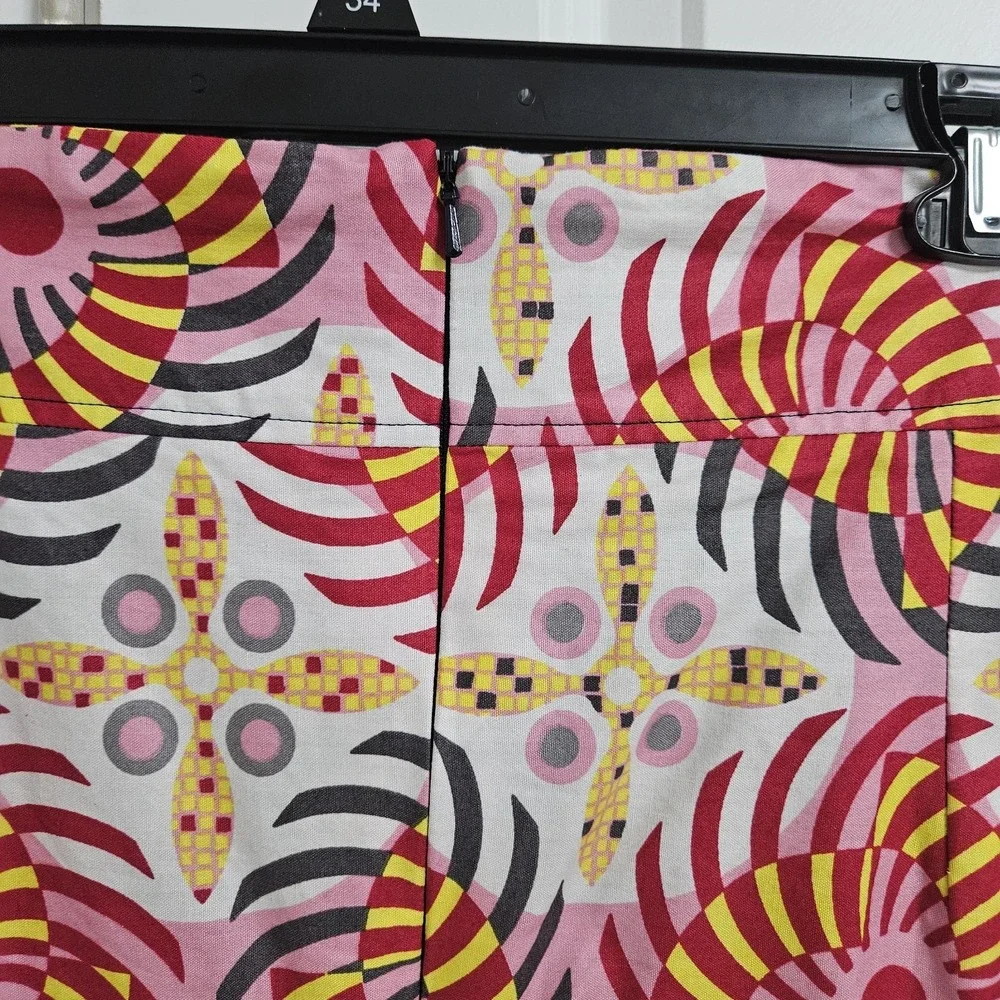 Grass Fields African Pencil Skirt Girls SZ 14 (30x23) Geometric Print Zipper EUC